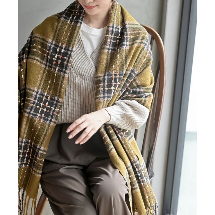 チェック起毛大判ストール | rps | 詳細画像3 