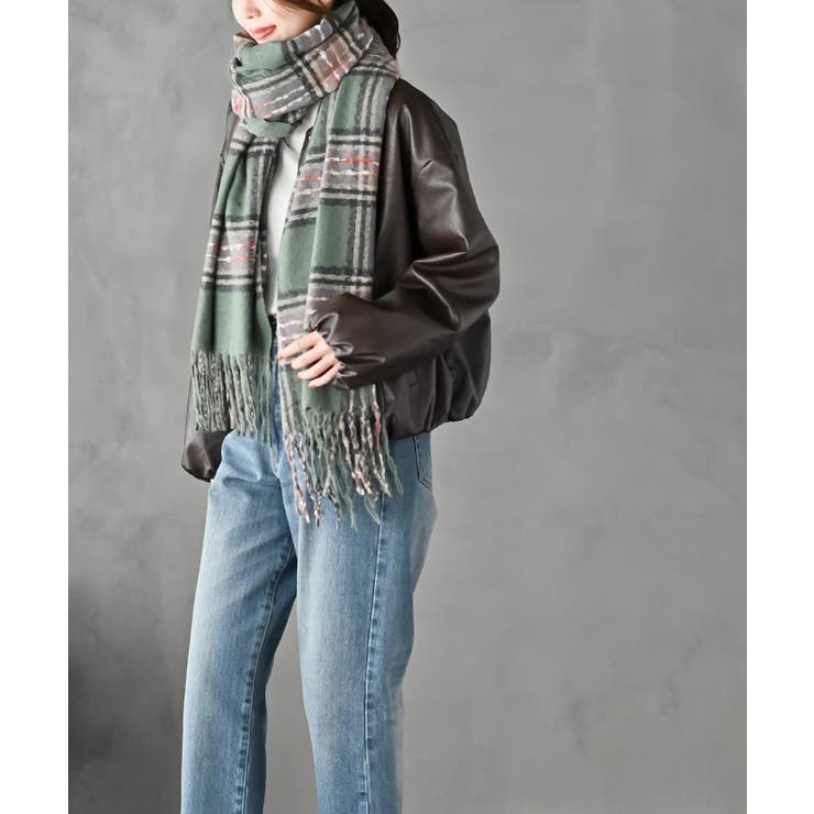 チェック起毛大判ストール | rps | 詳細画像9 