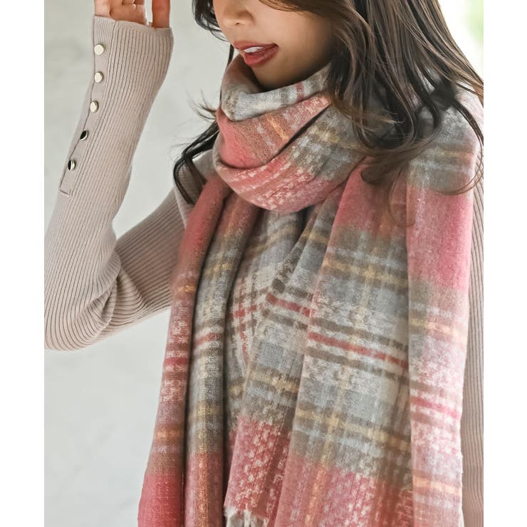 チェック起毛大判ストール | rps | 詳細画像4 