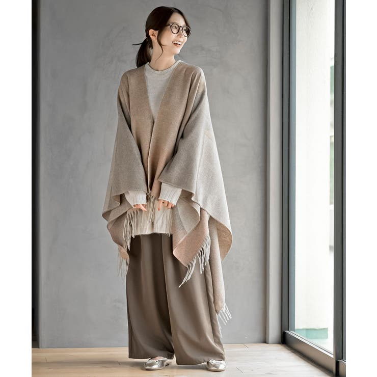 配色大判ストールポンチョ | rps | 詳細画像10