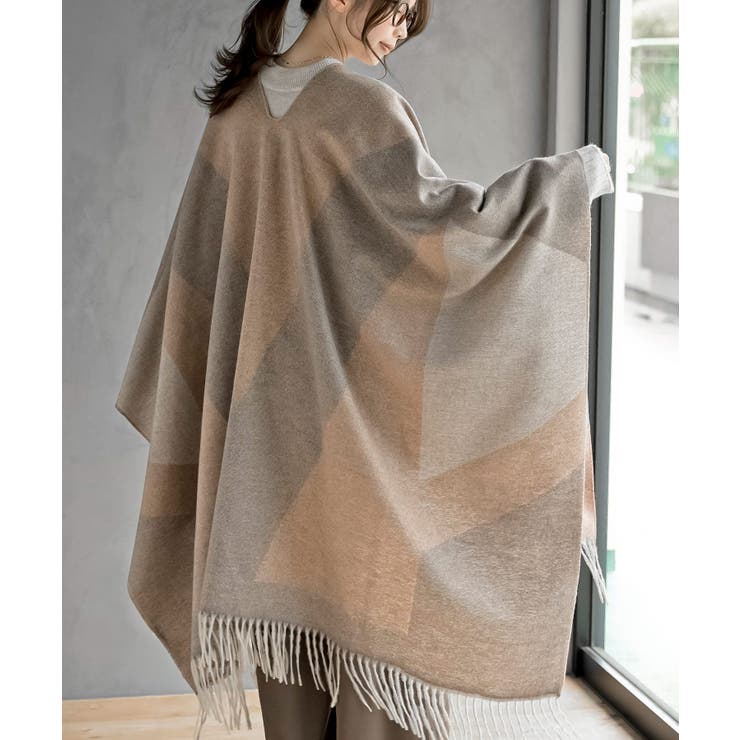 配色大判ストールポンチョ | rps | 詳細画像12