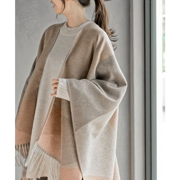 配色大判ストールポンチョ | rps | 詳細画像13