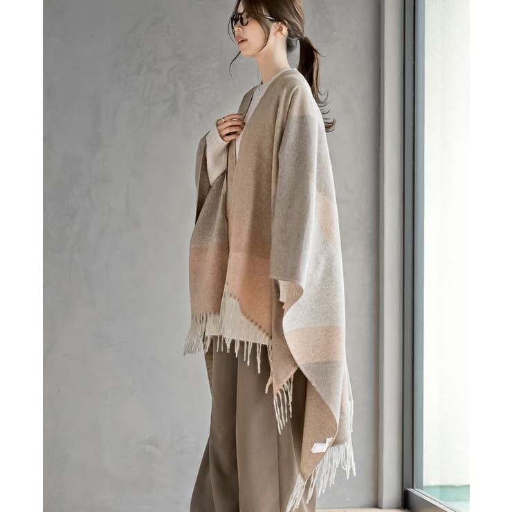 配色大判ストールポンチョ | rps | 詳細画像16