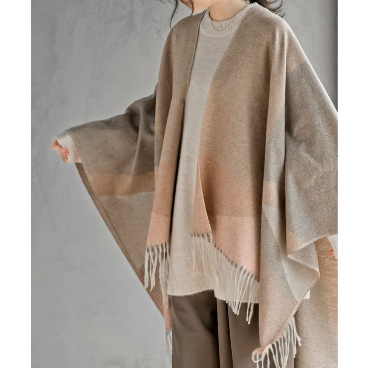 配色大判ストールポンチョ | rps | 詳細画像17