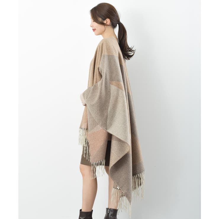 配色大判ストールポンチョ | rps | 詳細画像18