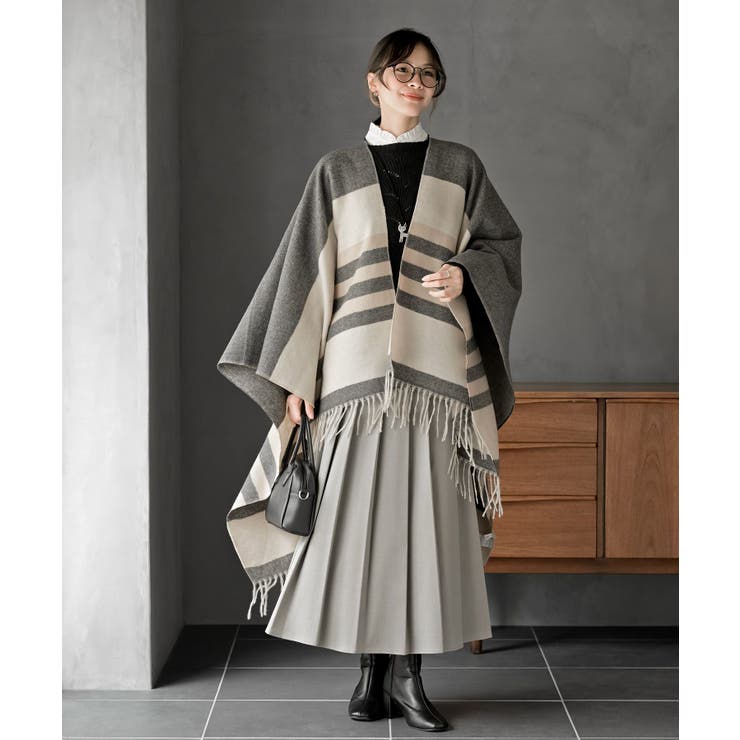 配色大判ストールポンチョ | rps | 詳細画像2