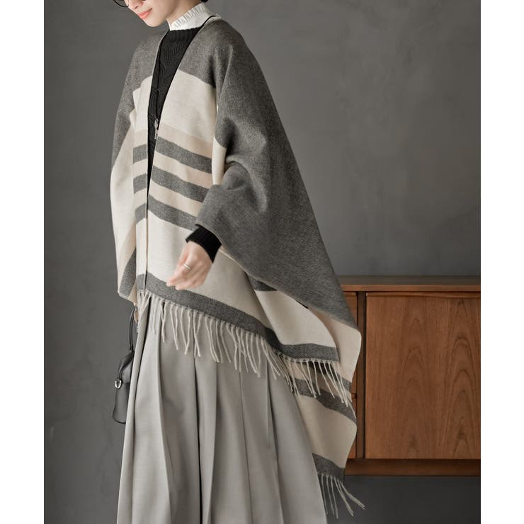 配色大判ストールポンチョ | rps | 詳細画像3
