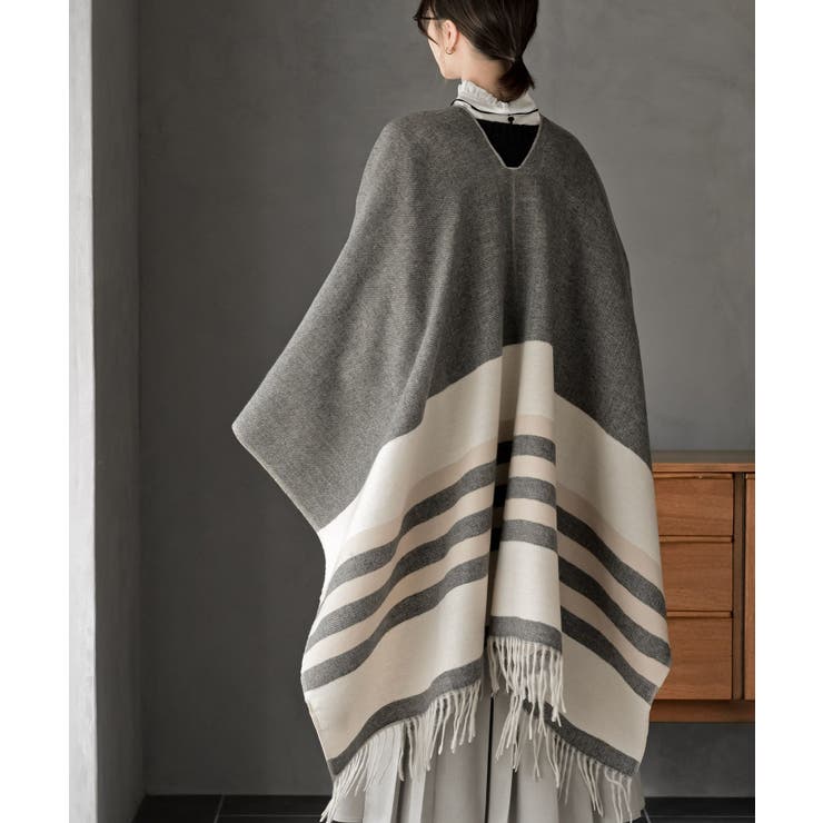 配色大判ストールポンチョ | rps | 詳細画像4