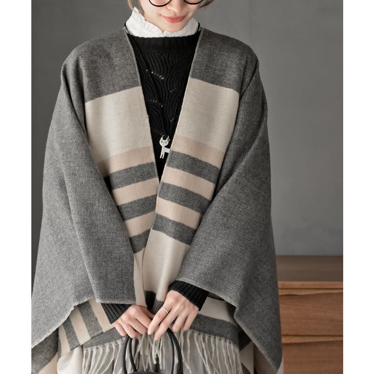 配色大判ストールポンチョ | rps | 詳細画像6