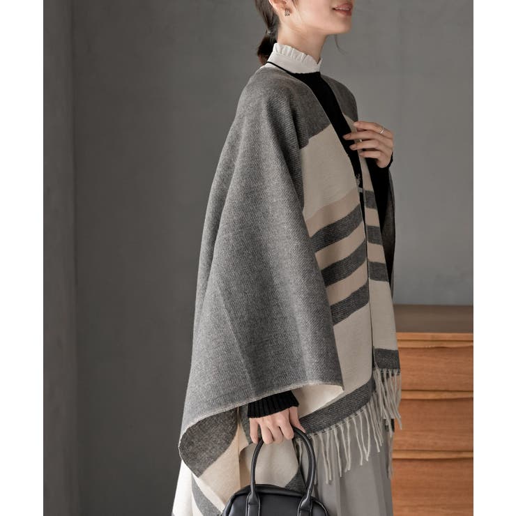 配色大判ストールポンチョ | rps | 詳細画像7
