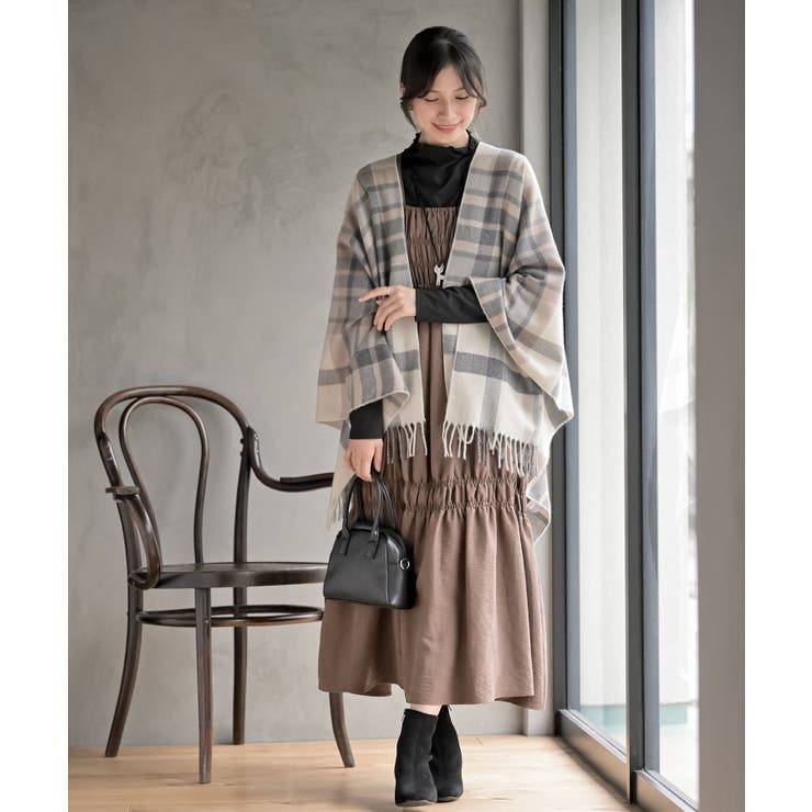 チェック大判ストールポンチョ | rps | 詳細画像10 