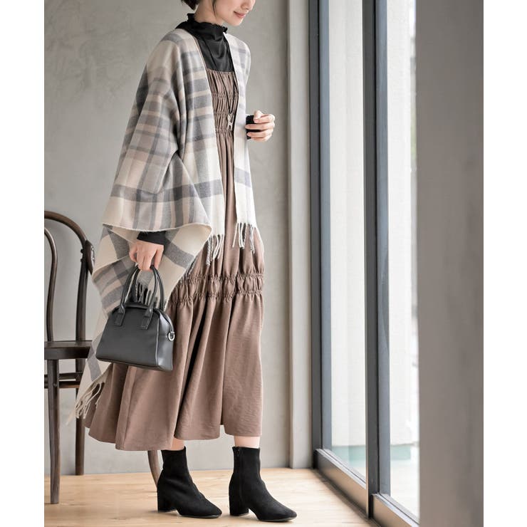 チェック大判ストールポンチョ | rps | 詳細画像13 