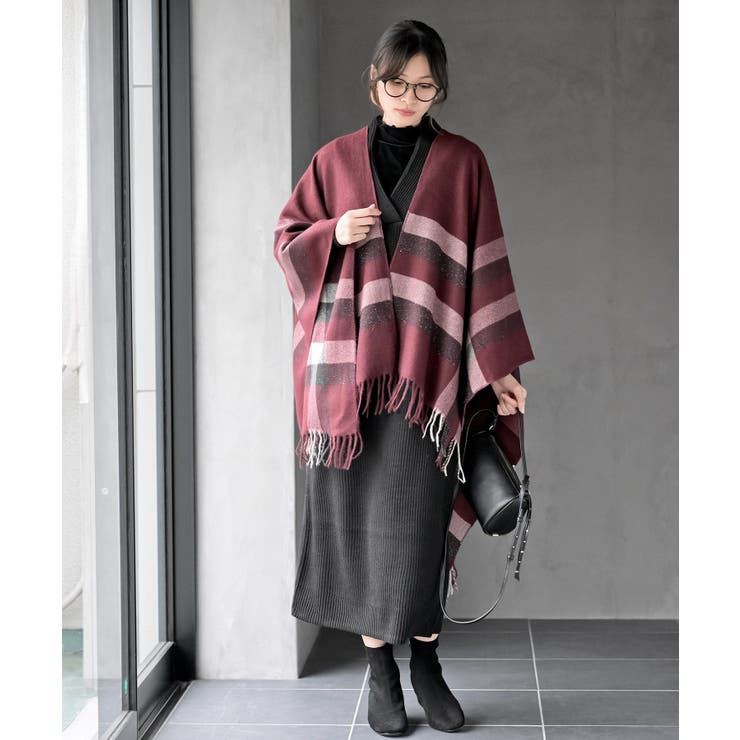 チェック大判ストールポンチョ | rps | 詳細画像18 