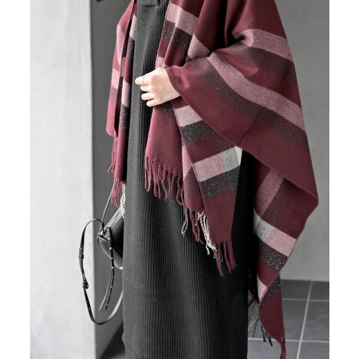 チェック大判ストールポンチョ | rps | 詳細画像25 