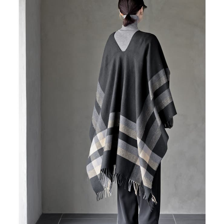 チェック大判ストールポンチョ | rps | 詳細画像4 