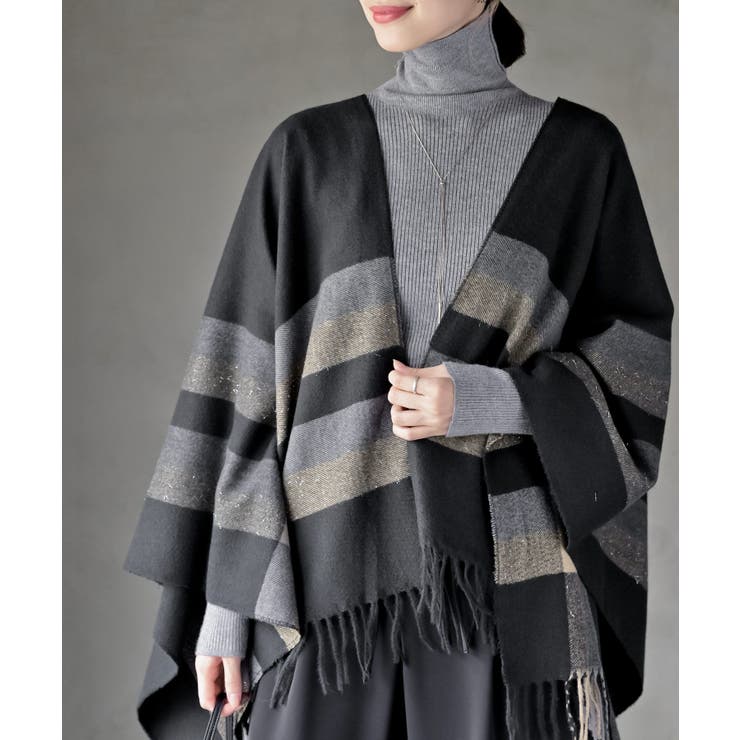 チェック大判ストールポンチョ | rps | 詳細画像6 