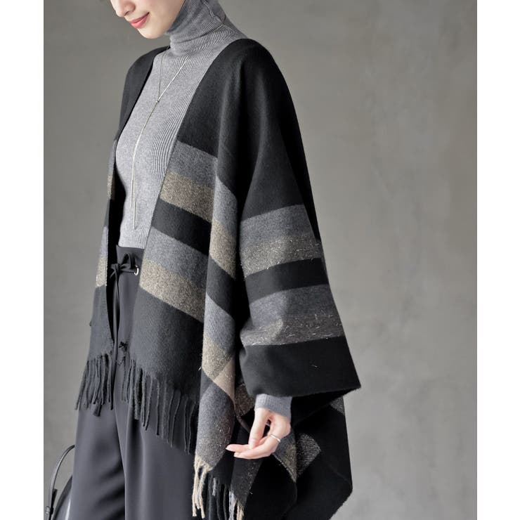 チェック大判ストールポンチョ | rps | 詳細画像7 