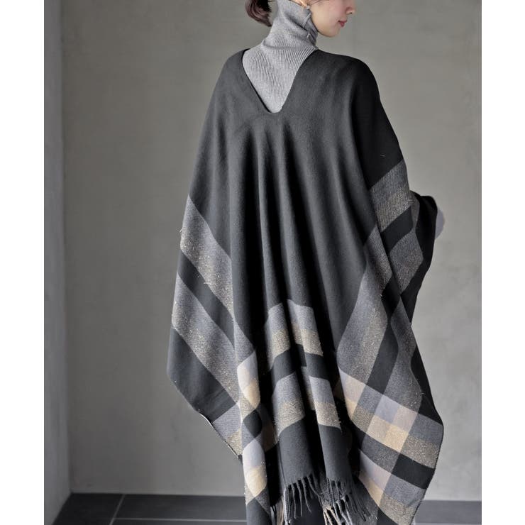 チェック大判ストールポンチョ | rps | 詳細画像8 