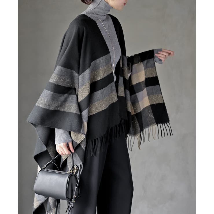 チェック大判ストールポンチョ | rps | 詳細画像9 