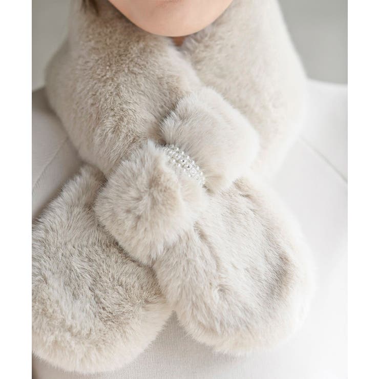 ファー ティペット HUG.U ファー ティペット マフラー フェイクファー 厚手