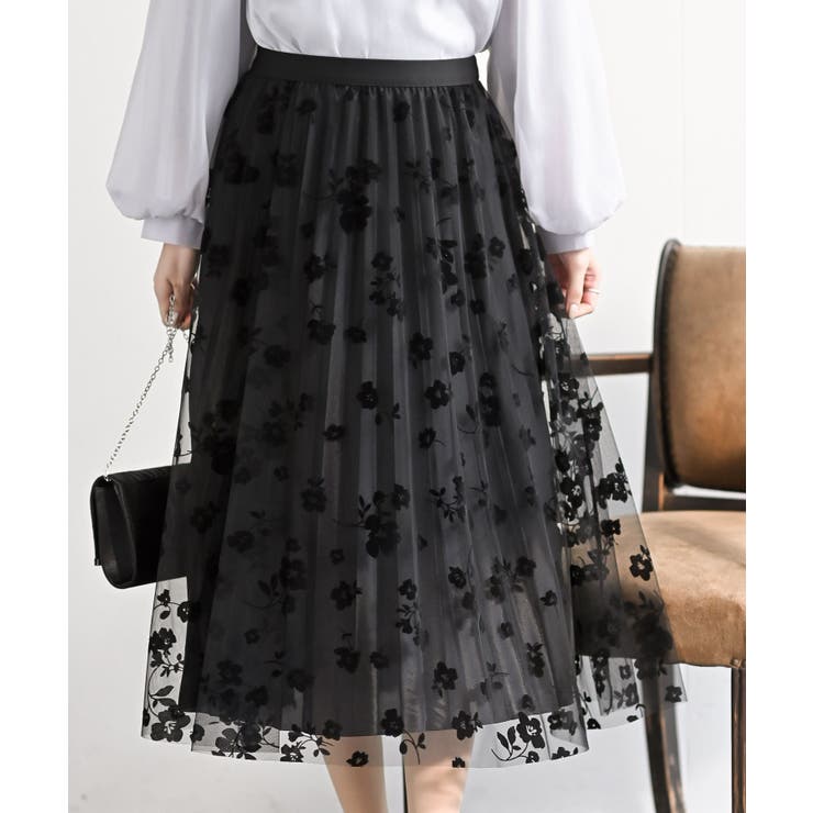 フラワーフロッキーチュールスカート[品番：RPSW0003391]｜rps（アール  