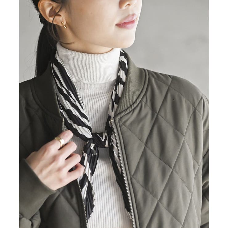 ブラック | リング付きプリーツスカーフ | rps