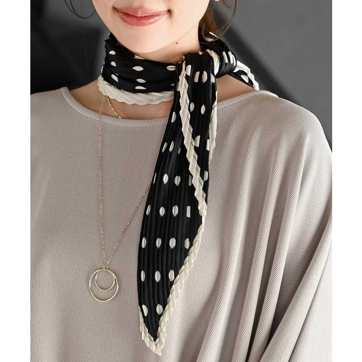 ブラック2 | リング付きプリーツスカーフ | rps