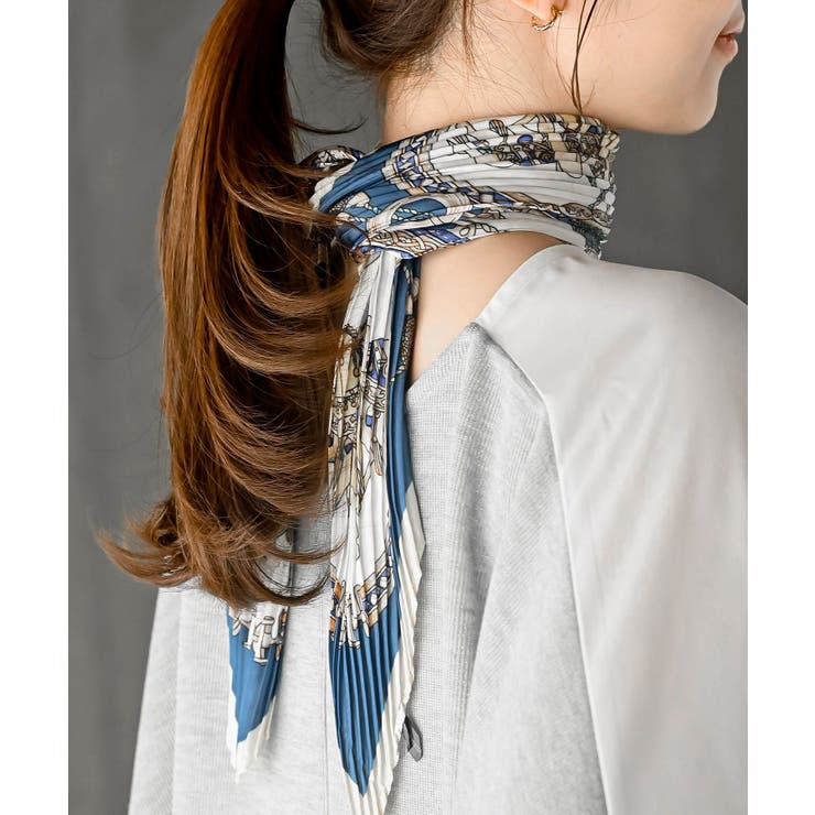 Lベージュ | リング付きプリーツスカーフ | rps