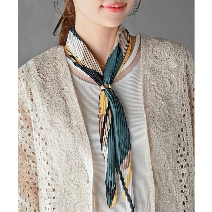 イエロー | リング付きプリーツスカーフ | rps