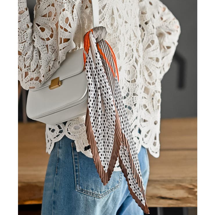 レッド | リング付きプリーツスカーフ | rps