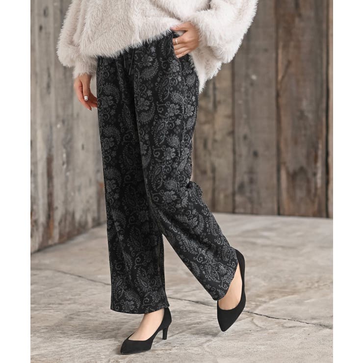 ブラック | アソート柄起毛イージーパンツ | rps