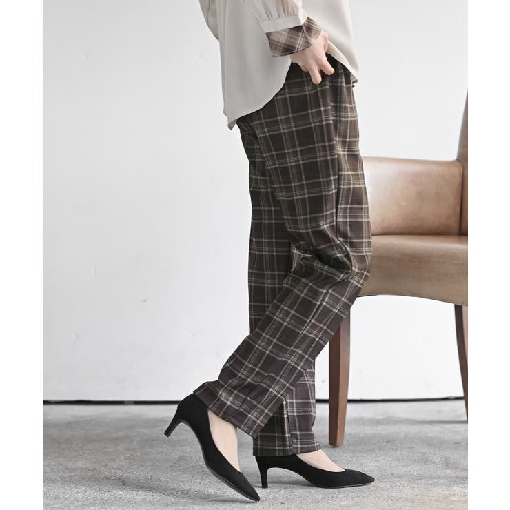 ブラウン | チェック柄イージーパンツ | rps