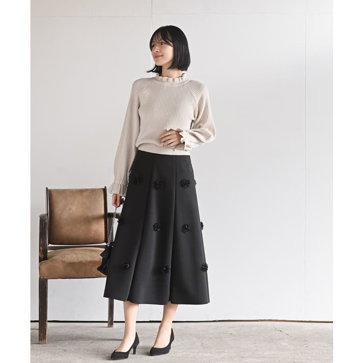 フラワーモチーフフレアースカート | rps | 詳細画像2 