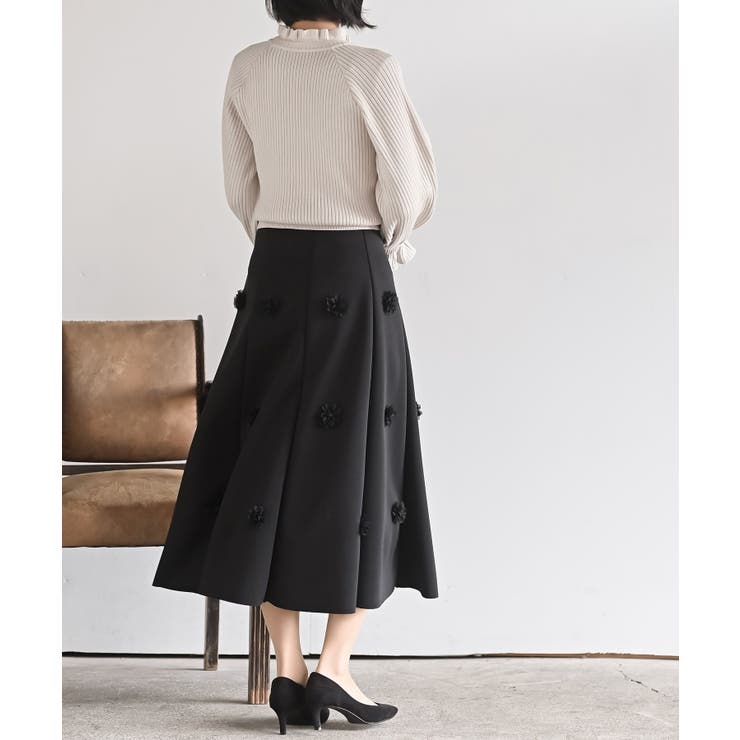 フラワーモチーフフレアースカート | rps | 詳細画像4 