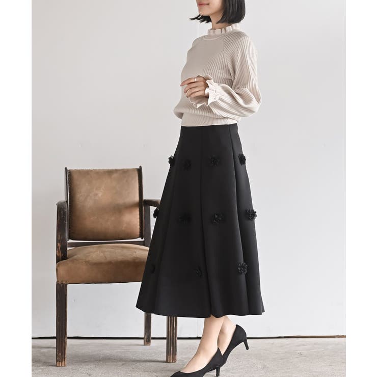 フラワーモチーフフレアースカート | rps | 詳細画像5 