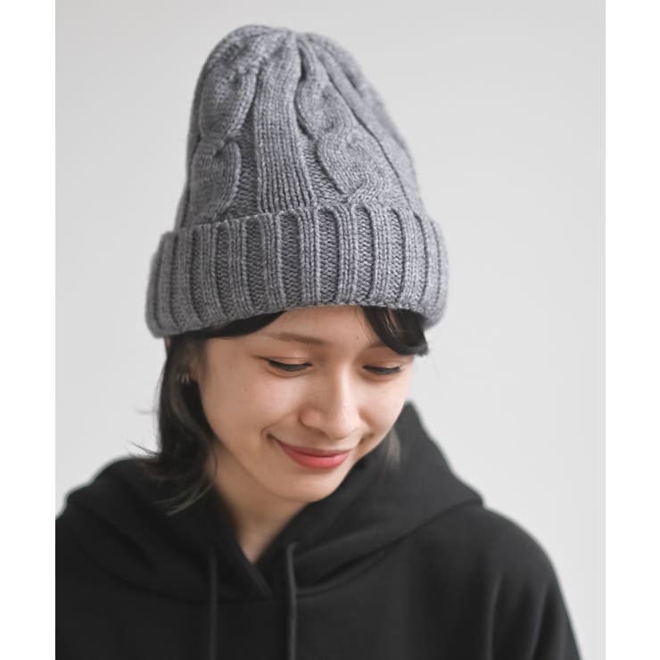 杢グレー | ケーブルニット帽 | rps