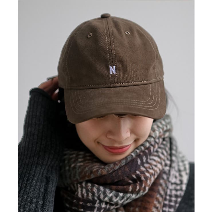 ブラウン | Ｎ刺繍コットンキャップ | rps