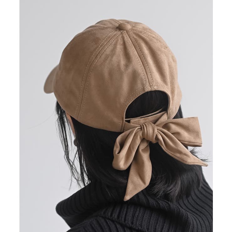 ベージュ | ＢＡＣＫリボンスウェードキャップ | rps