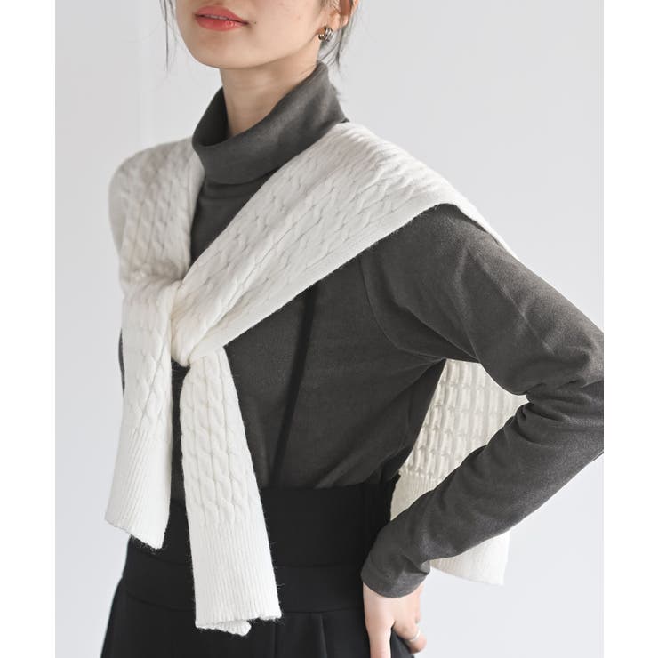 アイボリー | ケーブルニットストール | rps