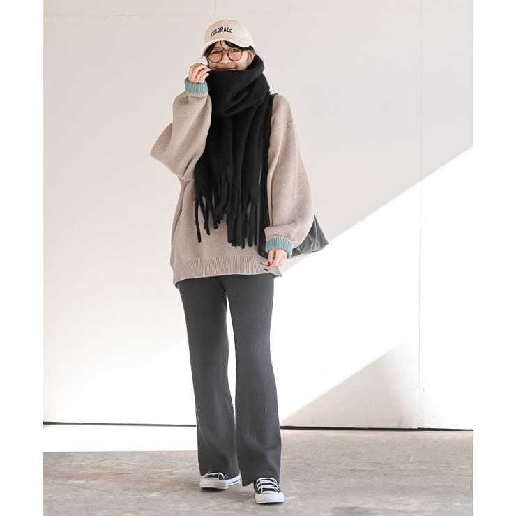 リブニットイージーセミワイドパンツ | rps | 詳細画像12 