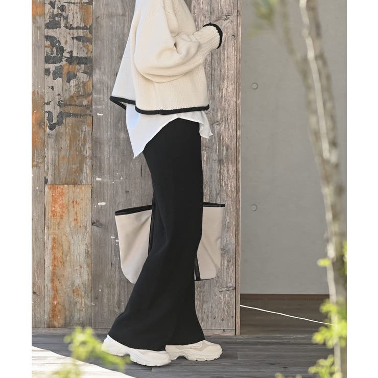 リブニットイージーセミワイドパンツ | rps | 詳細画像14 