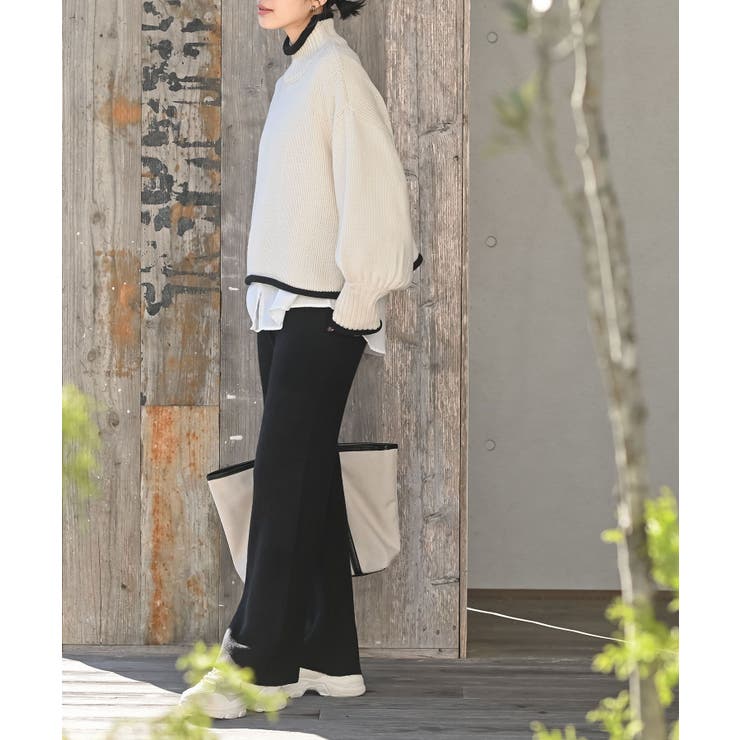 リブニットイージーセミワイドパンツ | rps | 詳細画像16 