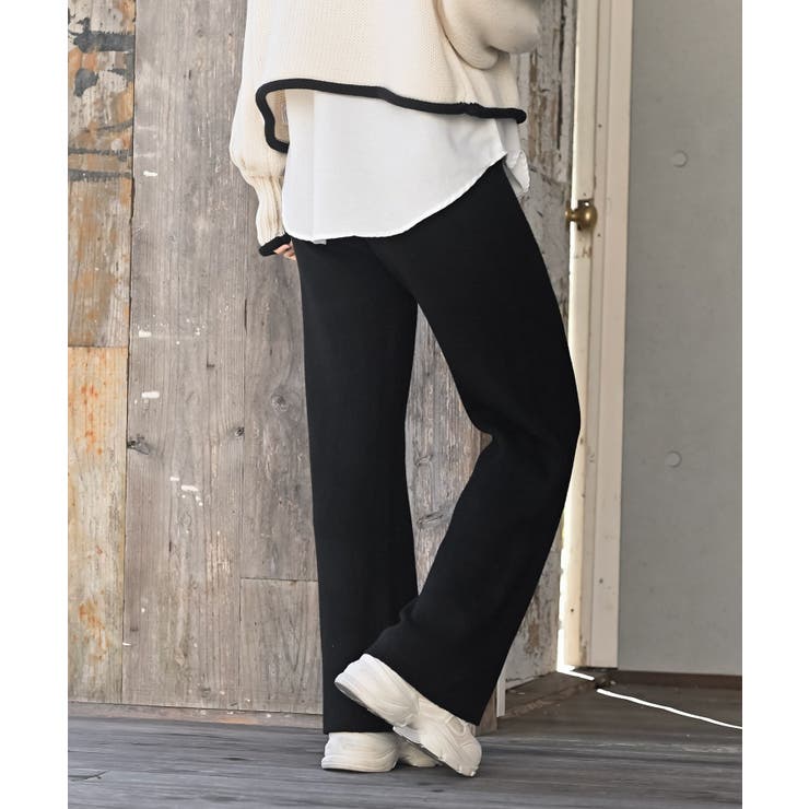 リブニットイージーセミワイドパンツ | rps | 詳細画像19 