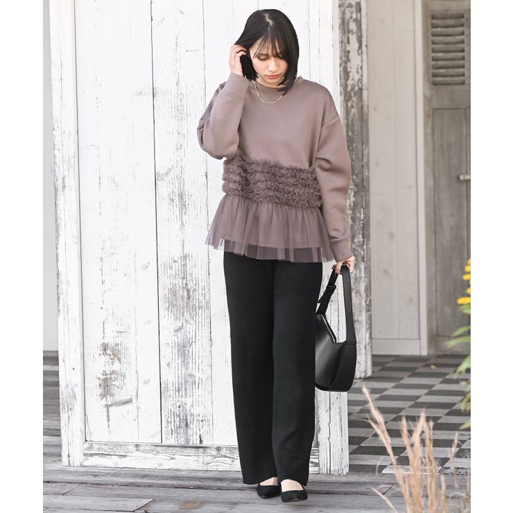 リブニットイージーセミワイドパンツ | rps | 詳細画像22 