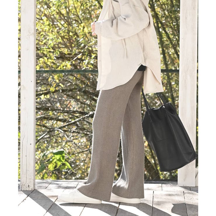 リブニットイージーセミワイドパンツ | rps | 詳細画像24 