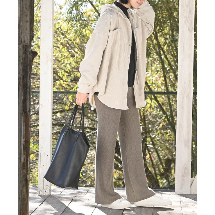 リブニットイージーセミワイドパンツ | rps | 詳細画像26 