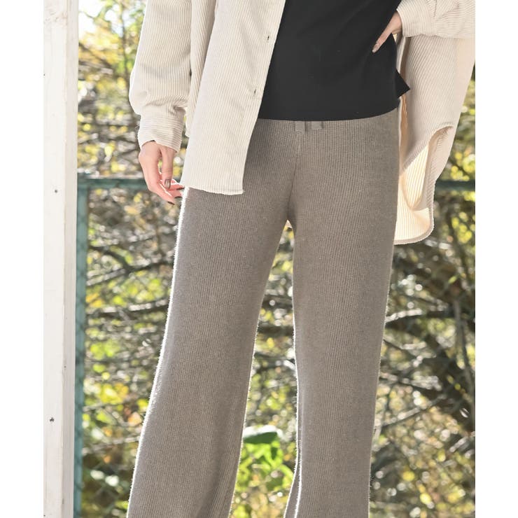 リブニットイージーセミワイドパンツ | rps | 詳細画像27 