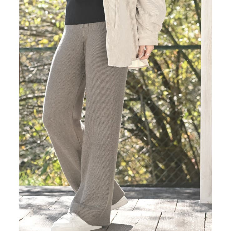 リブニットイージーセミワイドパンツ | rps | 詳細画像28 