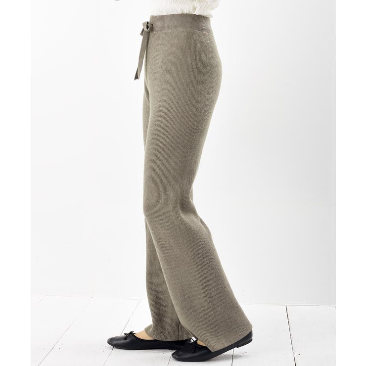 リブニットイージーセミワイドパンツ | rps | 詳細画像32 