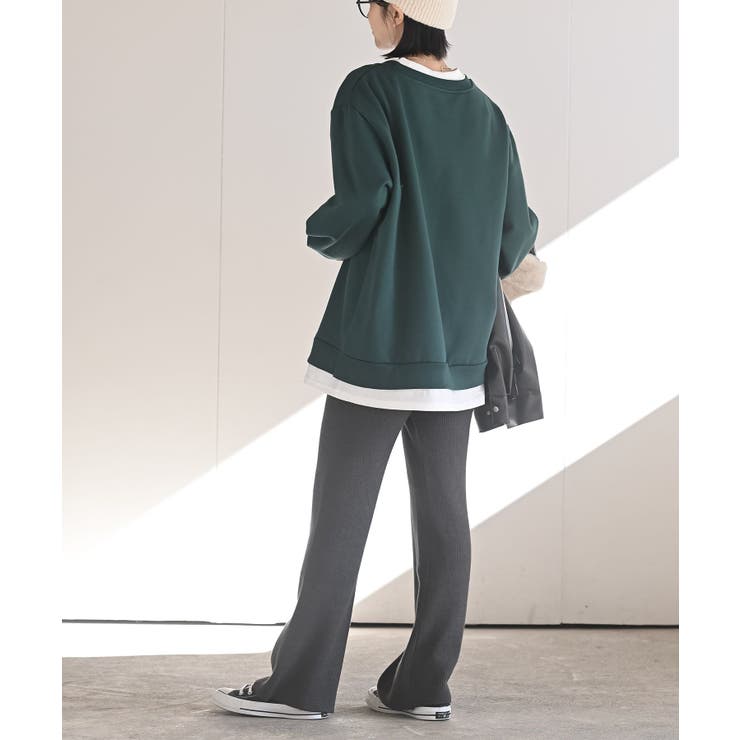 リブニットイージーセミワイドパンツ | rps | 詳細画像4 